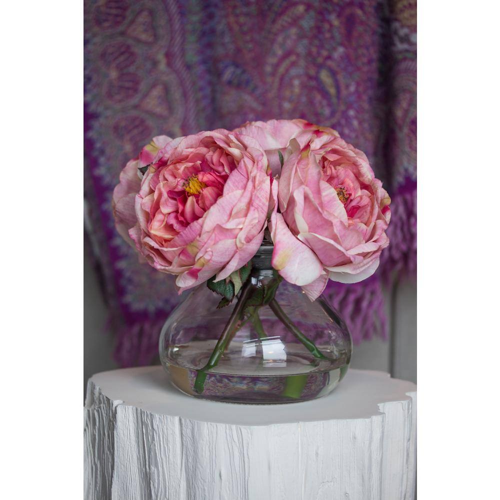 Elegant Rose Blossom 18" Pink Tabletop Arrangement with Vase