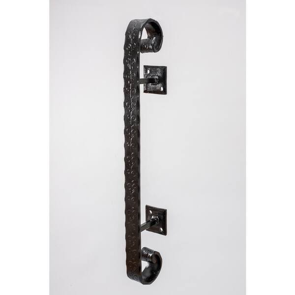 Unbranded 12 in. Decorative Hammered and Engraved Grab Bar, Railing Handrail