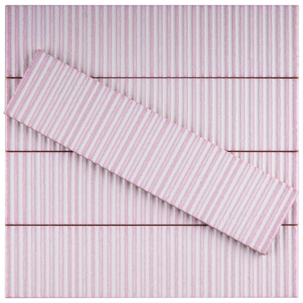 Soldeu Pink Ceramic Subway Wall Tile 3" x 12"