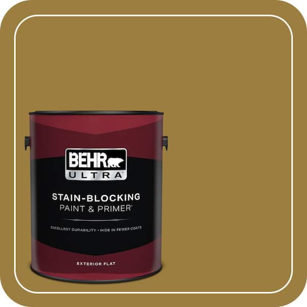 BEHR ULTRA 1 gal. #S-H-380 Burnished Bronze Flat Exterior Paint & Primer