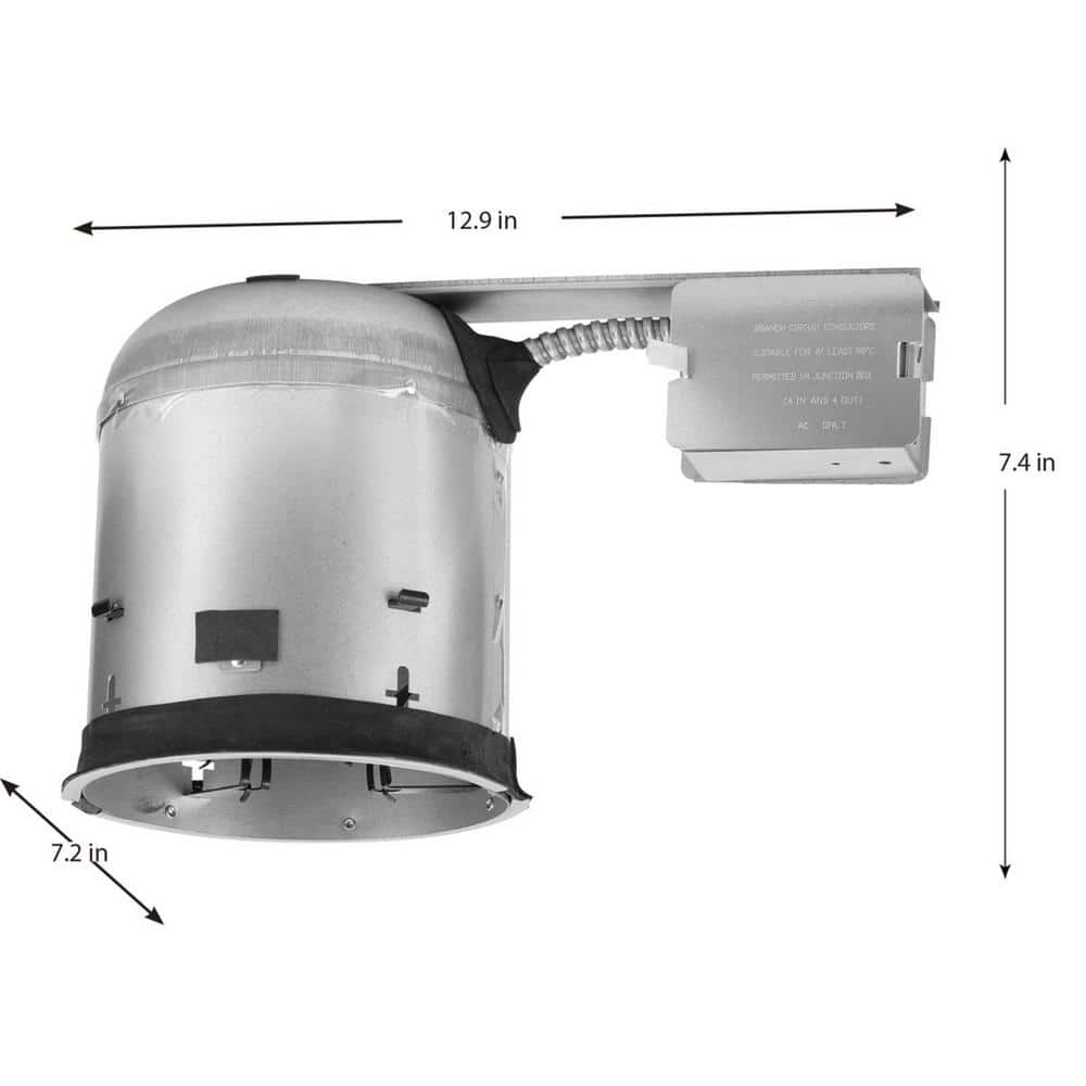 Gray Steel 6" Recessed Remodel Air-Tight IC Housing