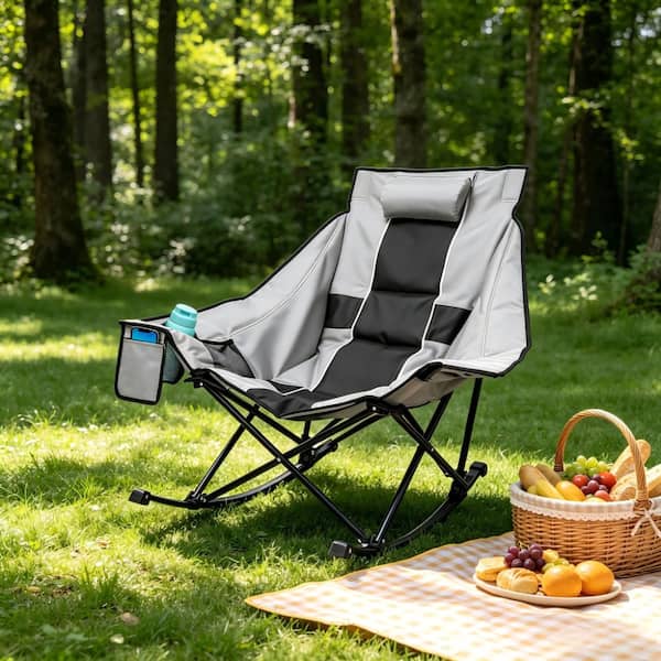 SEEUTEK Oversized Camping Rocking Chair 400 lbs Folding Padded