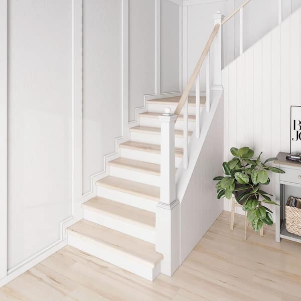 Navarra Maple 47 in. L x 12.15 in. W x 1.69 in. T Vinyl Overlay Stair Tread and Reversible Riser Kit