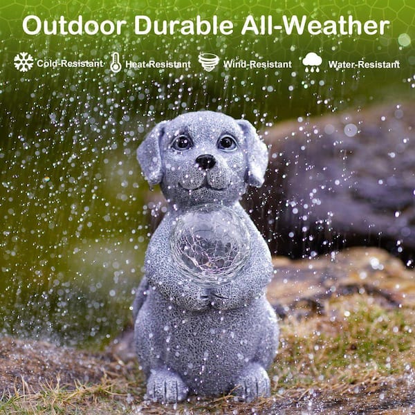 Goodeco 8.4 in. Solar Dog Garden Statues - Unique Gifts for Mom