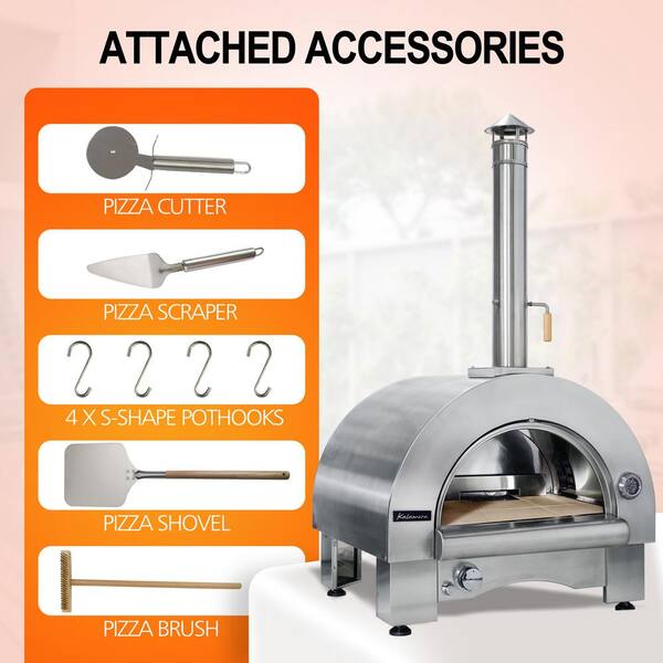 Kalamera Gas and Wood Outdoor Pizza Oven with Stainless Steel KOG