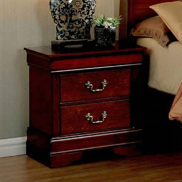 Louis Philippe III Cherry Transitional Style Nightstand