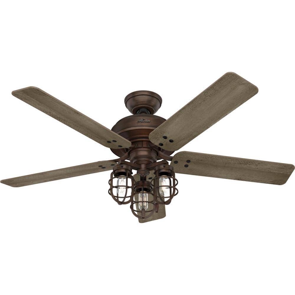 Hunter Port Isabel 52 in. Indoor/Outdoor Weathered Copper Ceiling Fan with Light Kit 51528 Sansujyuku sansujyuku.com