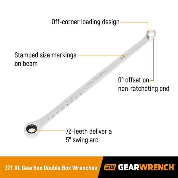 GEARWRENCH 72-Tooth 12-Point SAE XL GearBox Double Box Ratcheting