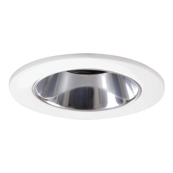HALO 3 in. White Recessed Ceiling Light Shower Trim with Regressed Lens and Clear Reflector