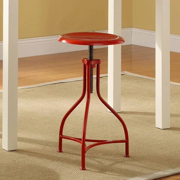 Carolina Cottage Logan Adjustable Height Red Bar Stool