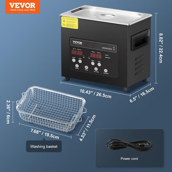 VEVOR 3 L Ultrasonic Machine,120-Watt Digital Ultrasonic Cleaning