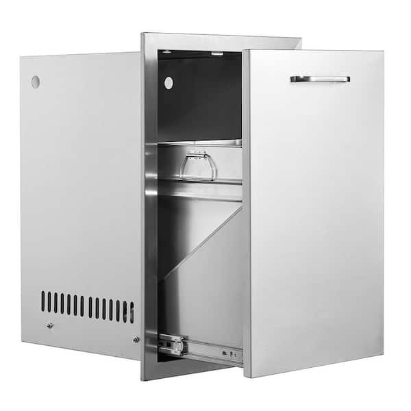 SKYSHALO Outdoor Kitchen Drawer 16 in. W x 22 in. H x 16 in. D Stainless Steel Propane Tank Access Drawer with Handle