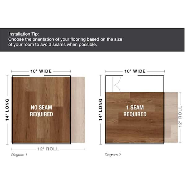 TrafficMaster Autumn Brown Oak Residential Vinyl Sheet Flooring 12 ft. Wide x Cut to Length