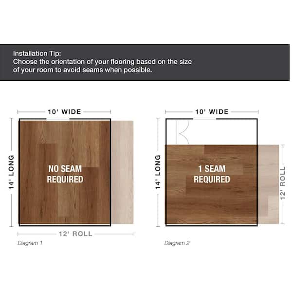 TrafficMaster - Pro Basic Redwood Acacia Wood 10 MIL x 12 ft. W x Cut to Length Waterproof Vinyl Sheet Flooring