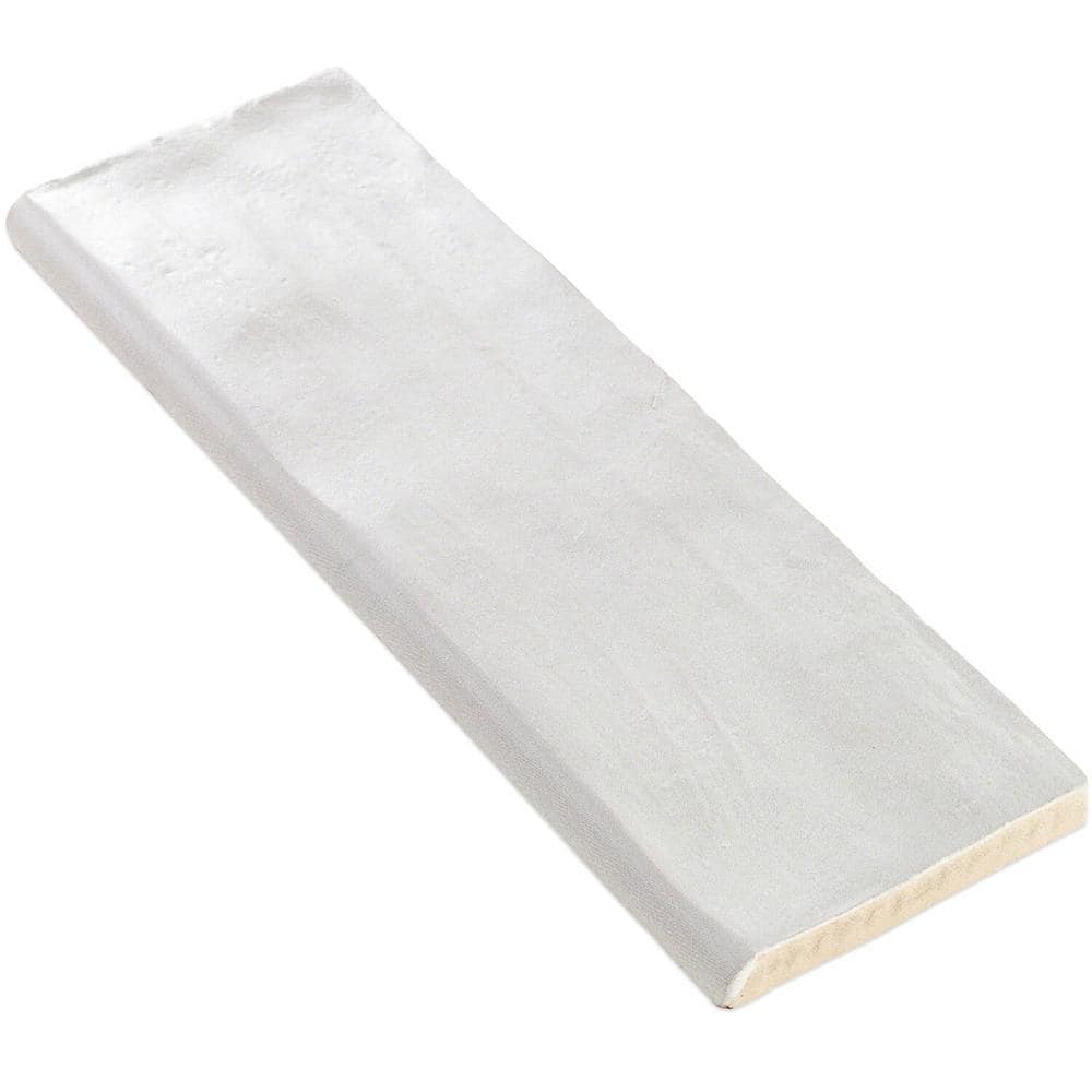 Amagansett Fog Gray Ceramic Bullnose Wall Tile Trim 2x8