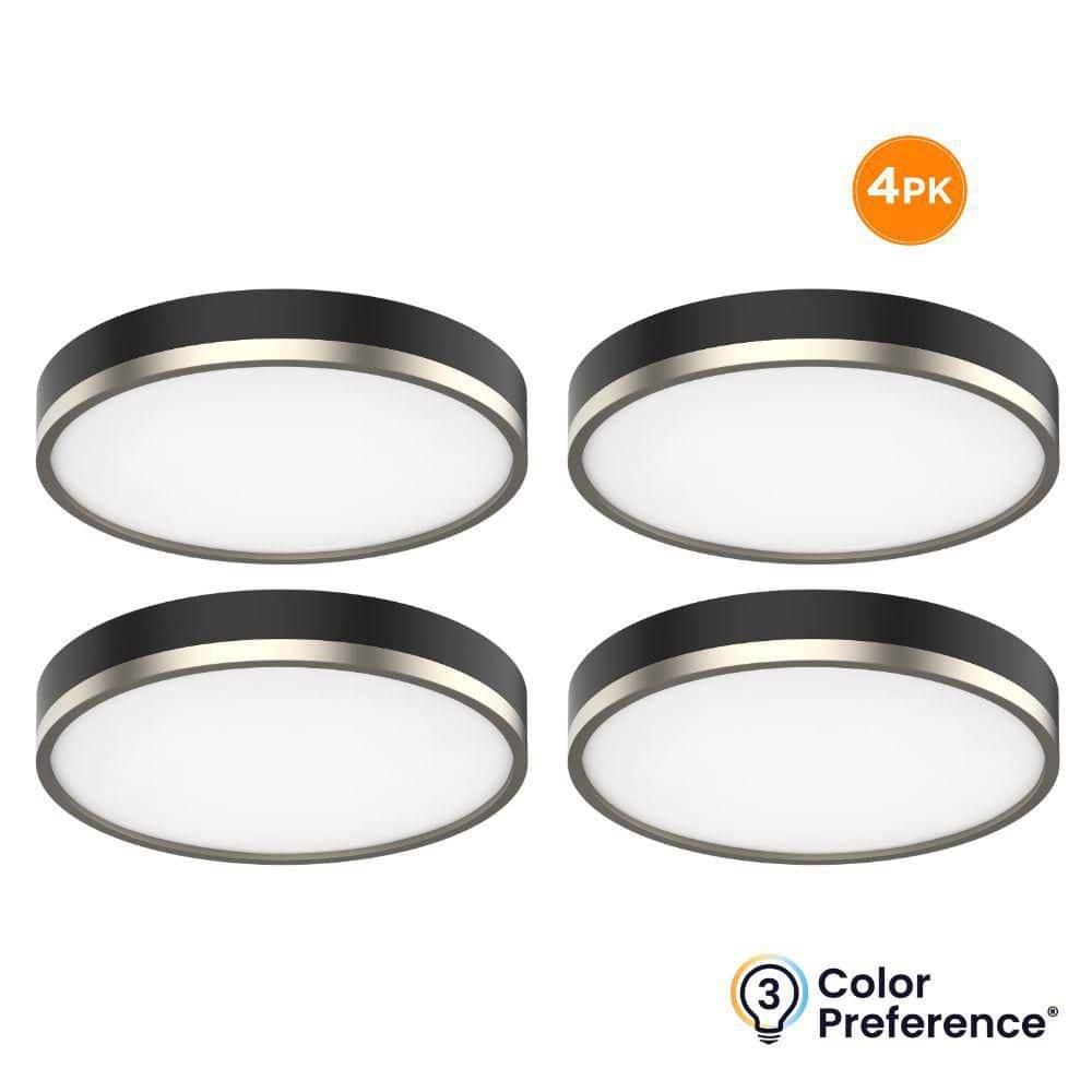 4-Pack GATSBY 13 in. LED Flush Mount Ceiling Light, 1800LM, 22W, Selectable 3000K 4000K 5000K, Black, Round, Art Deco price history on PriceWatchPro
