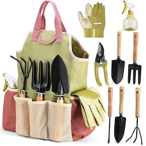 10-Piece Garden Tool Set - Complete Garden Tool Kit Comes With Bag & Gloves