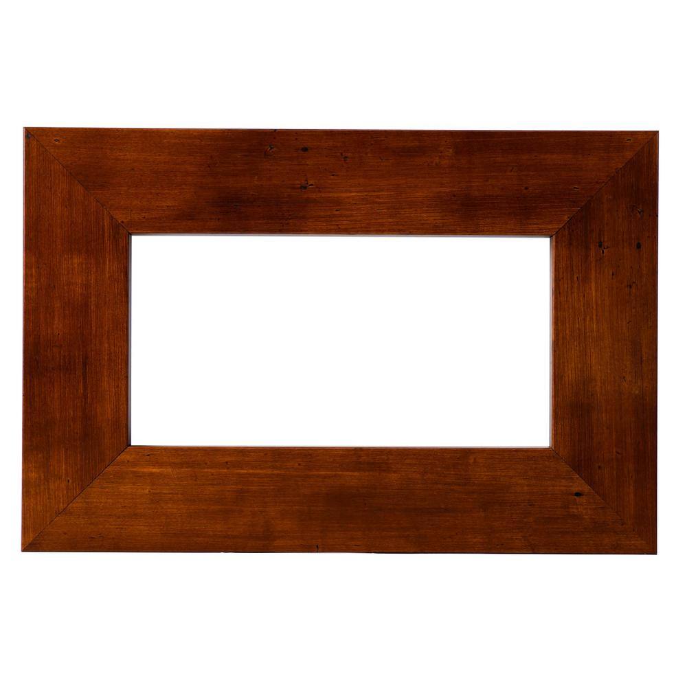 MirrorChic English Walnut 36 in. x 36 in. DIY Mirror Frame Kit Mirror Not Included E56606903