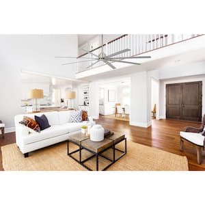Xtreme H2O 65 in. Indoor/Outdoor Brushed Nickel Wet Ceiling Fan with Remote Control