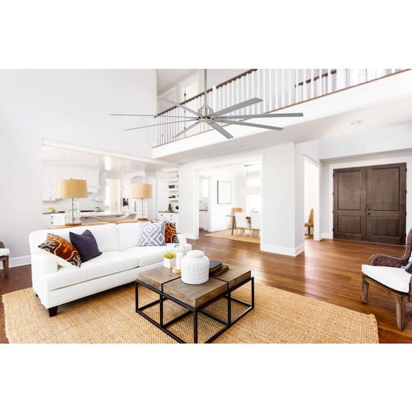 Xtreme H2O 65 in. Indoor/Outdoor Brushed Nickel Wet Ceiling Fan with Remote Control