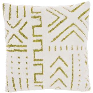 Lifestyles Lime Green Geometric 20 in. x 20 in. Throw Pillow