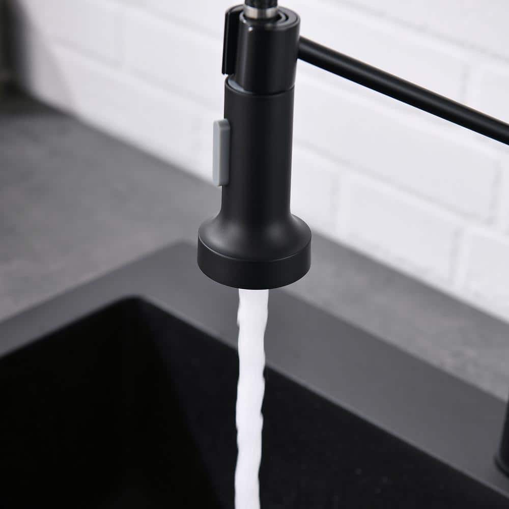 Matte Black Stainless Steel Touchless Pull-Out Spray Kitchen Faucet