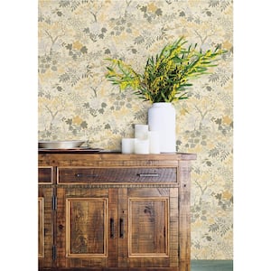 Beige Vesper Eggshell Forest Floral Vinyl Non-pasted Matte Wallpaper