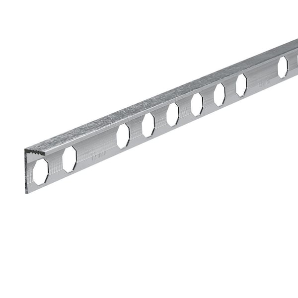 EMAC Novosuelo brushed mirror 5/16 in. x 98-1/2 in. Aluminum Tile edging trim