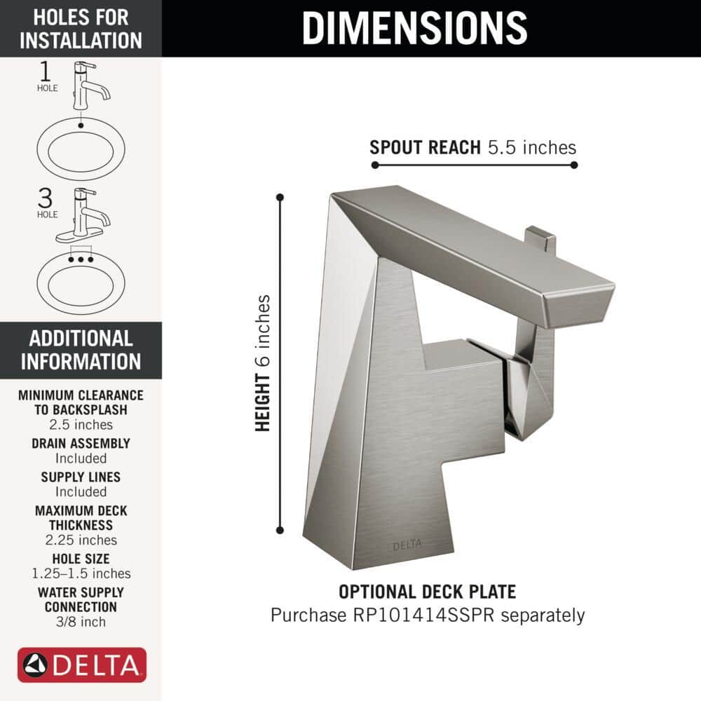 Stainless Steel Single Handle Modern Bathroom Faucet