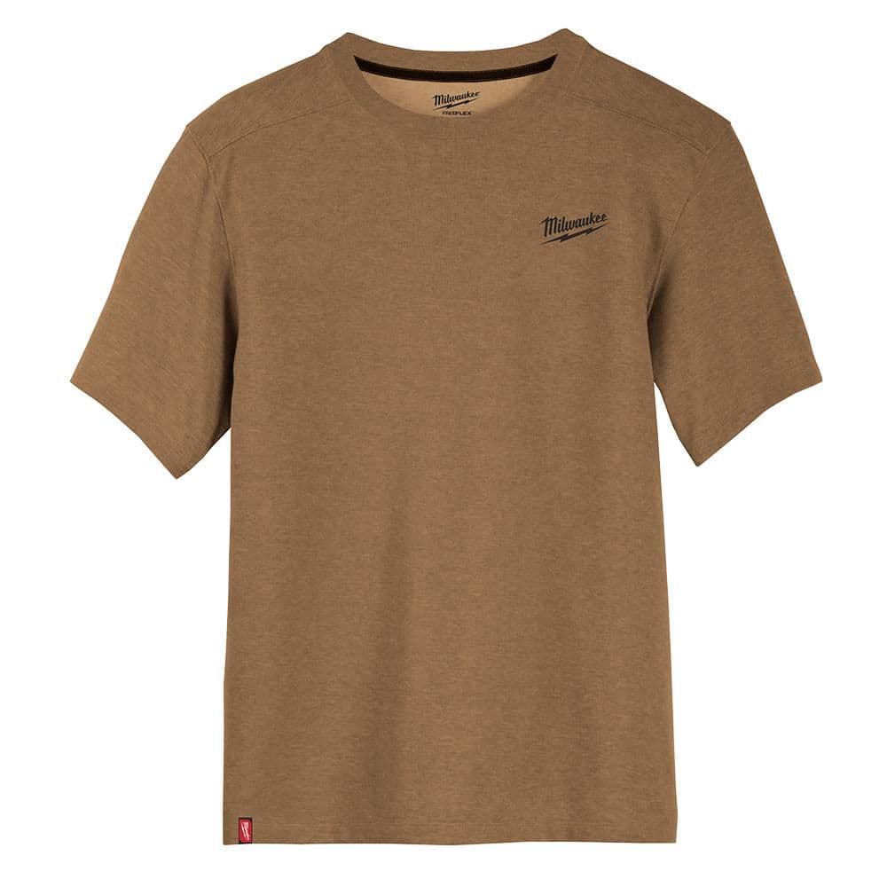 Men's X-Large Brown Cotton/Polyester Short-Sleeve Hybrid Work T-Shirt price history on PriceWatchPro