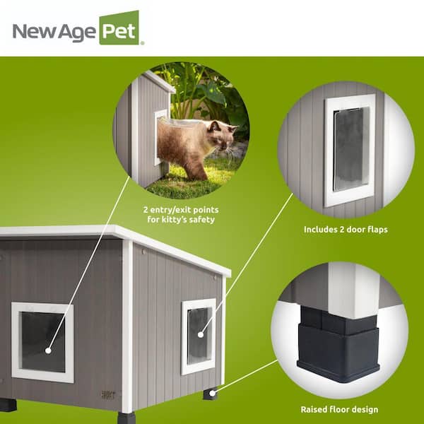 New Age Pet ECOFLEX Outdoor Cat House, XL EHKOH37-05XL - The Home