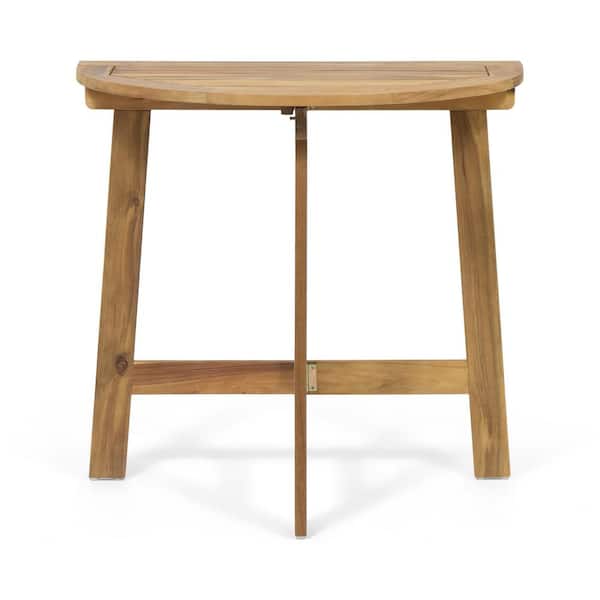 Westmount 30 in. Natural Half-Round Wood Patio Outdoor Bistro Table