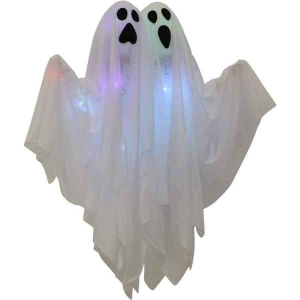 Haunted Hill Farm 19.5 in. Battery Operated Light-Up Ghost Halloween Yard Decoration (Set of 2)