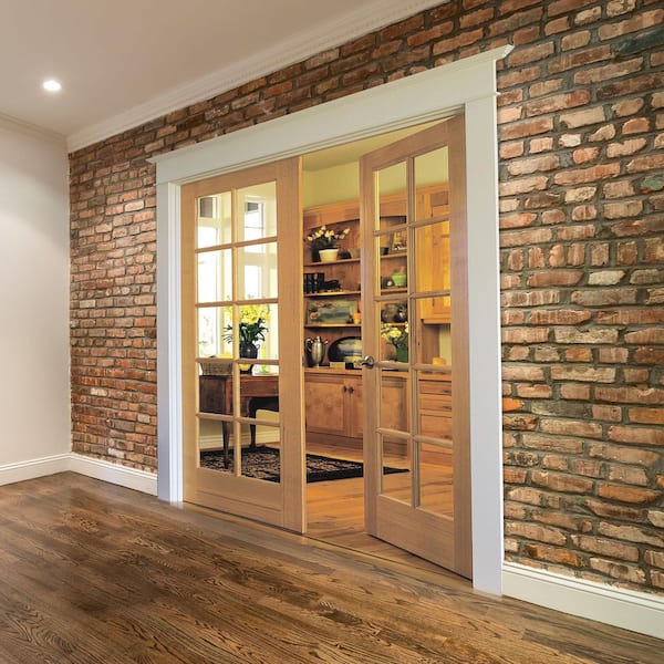 MMI DOOR 48 in. x 80 in. Both Active Unfinished Pine Glass 10-Lite