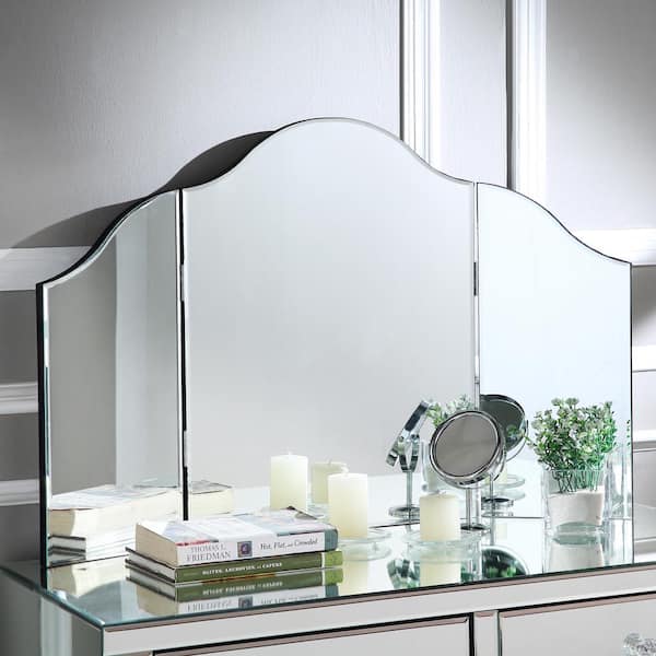 Tri Fold Tabletop Vanity Mirror, Tri Fold Bathroom Mirror