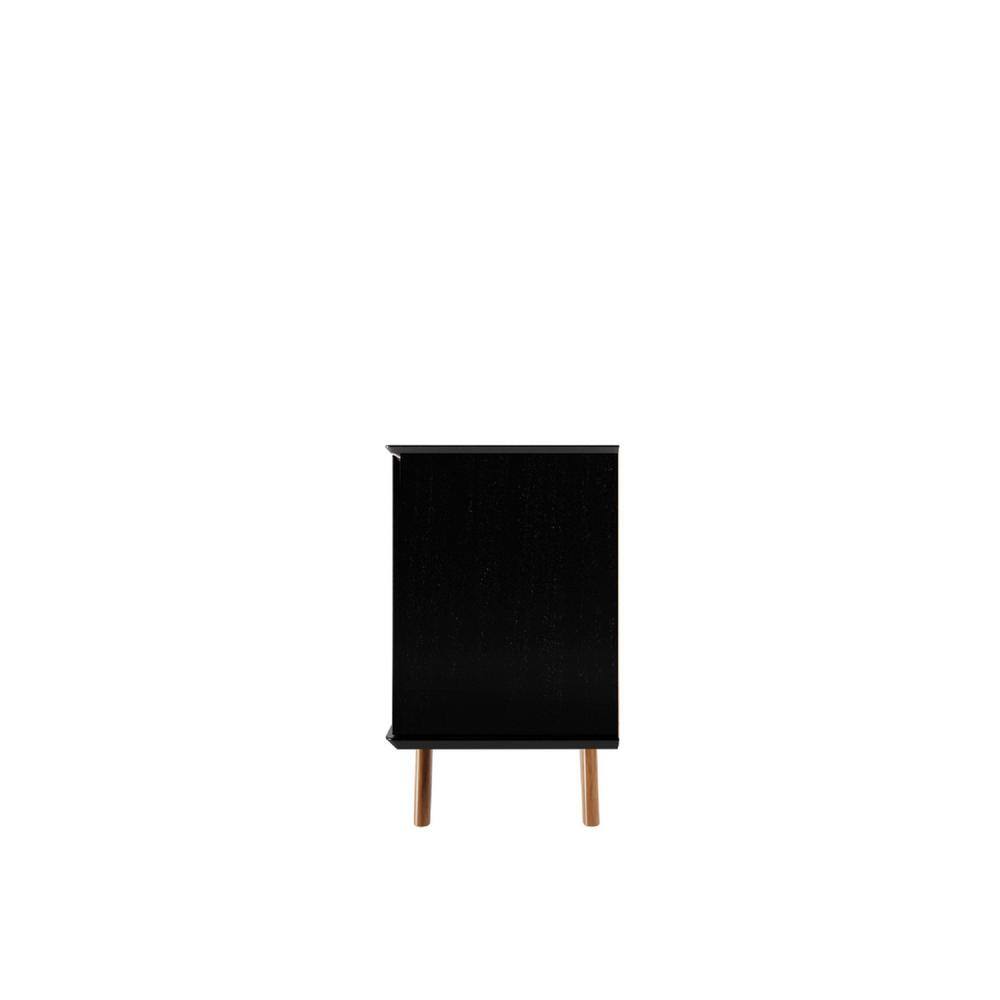 Tudor 59'' Mid-Century Black and Maple Cream Engineered Wood Sideboard