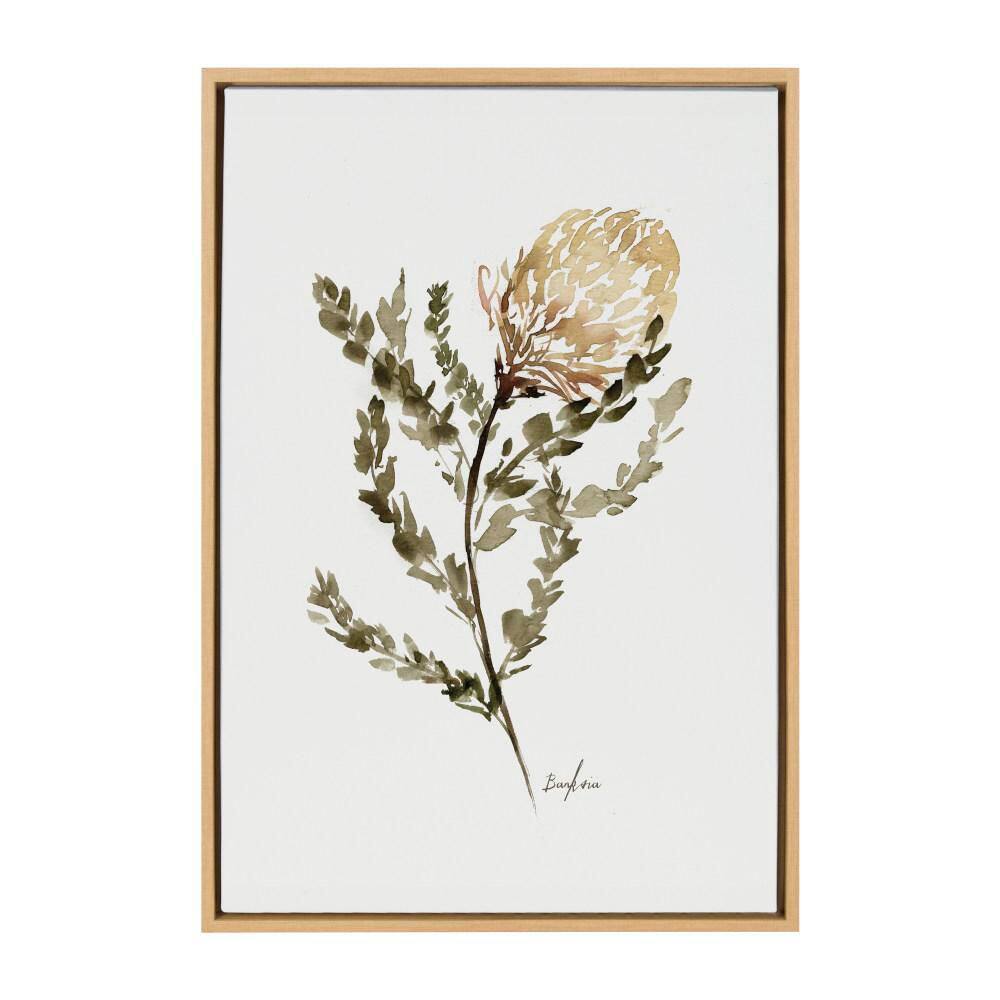 Natural Wild Banksia Floral Print on Canvas with Polystyrene Frame