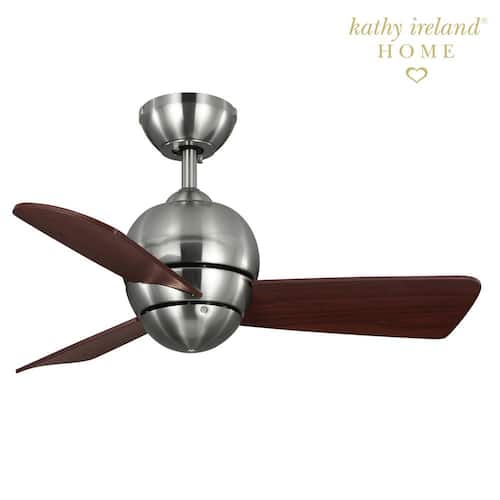 Tilo 30 in. Indoor Brushed Steel Ceiling Fan with Wall Control Ceiling Fans Without Lights