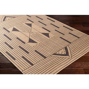 Ez Jute 4 ft. x 6 ft. Brown/Black Tribal Indoor Area Rug