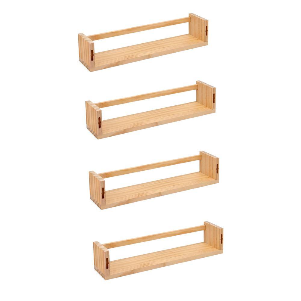 16.5 in. W x 3.93 in. D Natural Wood Floating Bookshelves Decorative Wall S