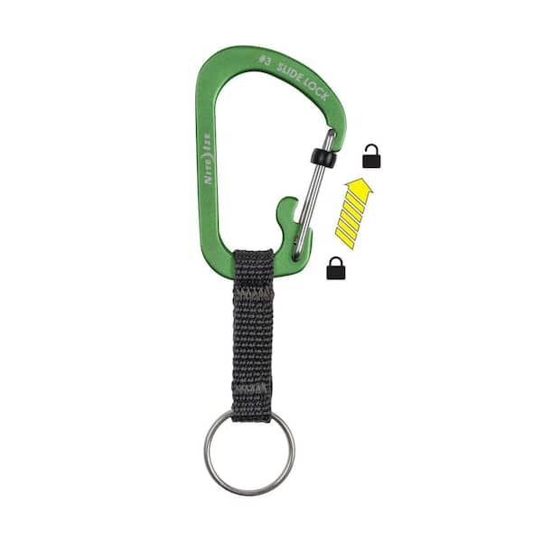 SlideLock Key Ring Aluminum in Lime