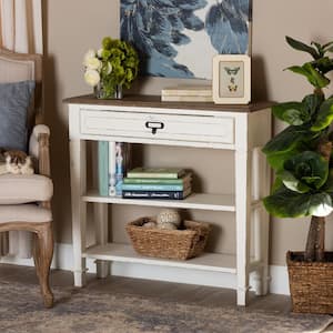 Dauphine 32 in. White Rectangle Wood Console Table with Drawers