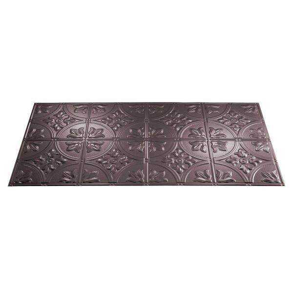 Fasade Traditional 2 2 ft. x 4 ft. Brushed Nickel Lay-in Ceiling Tile