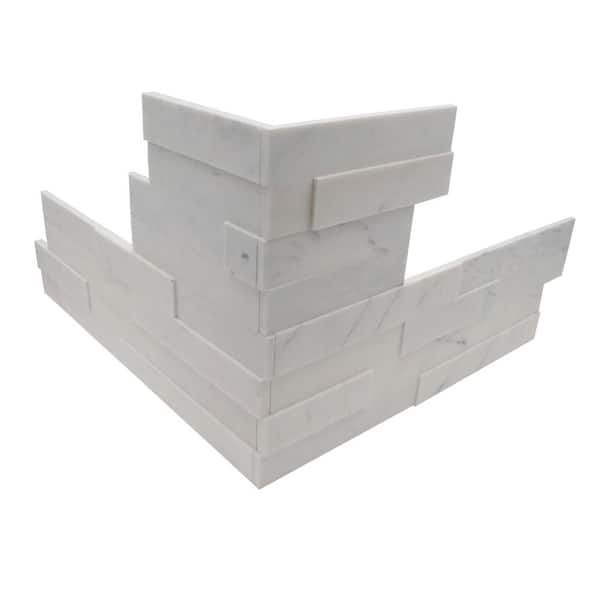 Cliffside Corner 8 in.x 24 in. Porcelain Honed Marble 4-Piece/set Wall Tile (7.32 sq. ft/case)
