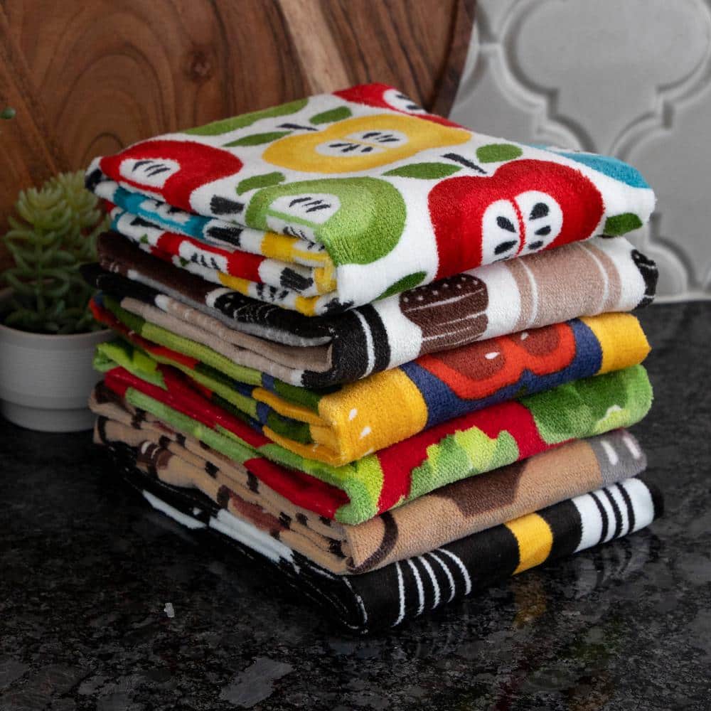 Salt & Pepper Print Cotton Terry Kitchen Towel Set