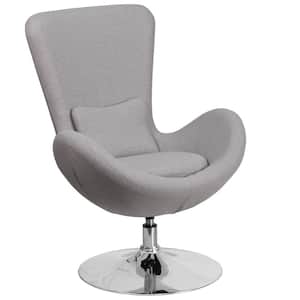 Light Gray Fabric Egg Series Reception-Lounge-Side Chair