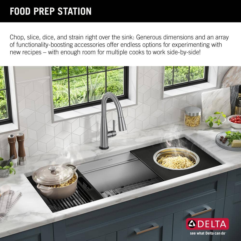 Delta Rivet 45" Stainless Steel Undermount Workstation Kitchen Sink