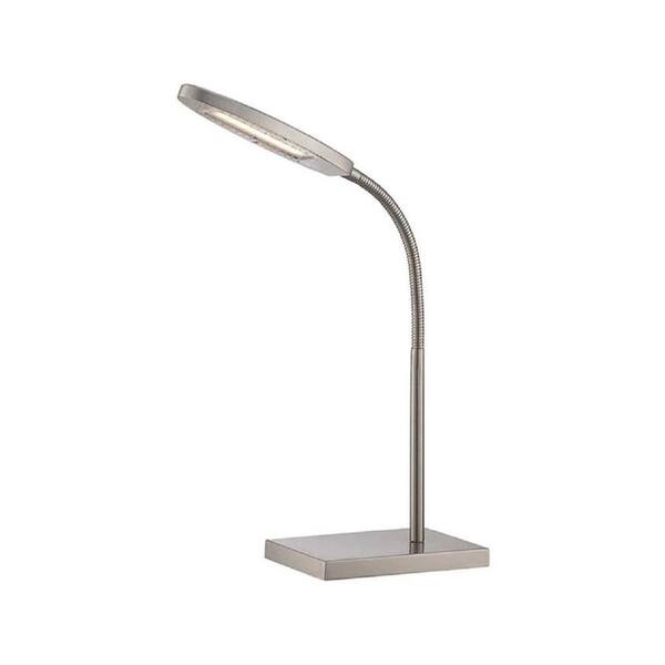 Filament Design 22.5 in. Polished Steel LED Desk Lamp with Glass Shade