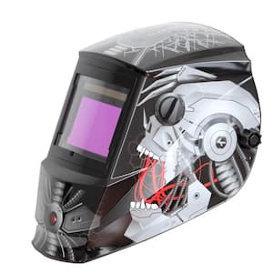 Solar Power Auto Darkening Welding Helmet with Large Viewing Size 3.78 in. x 2.5 in. Great for MMA MIG TIG
