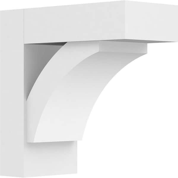 Ekena Millwork Standard Thorton 5 in. W x 12 in. H x 12 in. D Signature Urethane Polyurethane Bracket With Block Ends